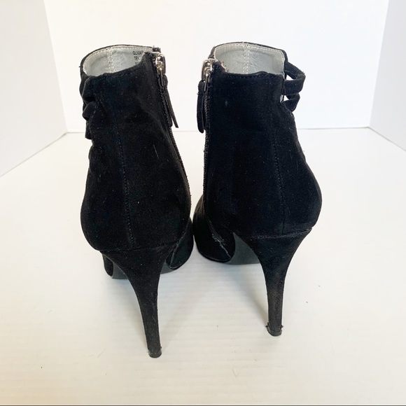 Nine West Olivia3Y Black Suede Leather Heel Boots - Picture 5 of 10